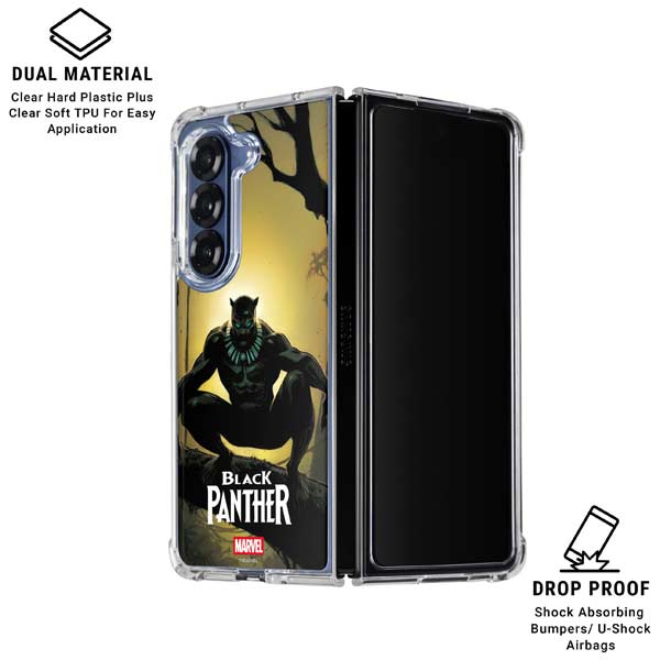 Marvel Black Panther TChalla King of Wakanda Galaxy Z Fold7 Clear Case