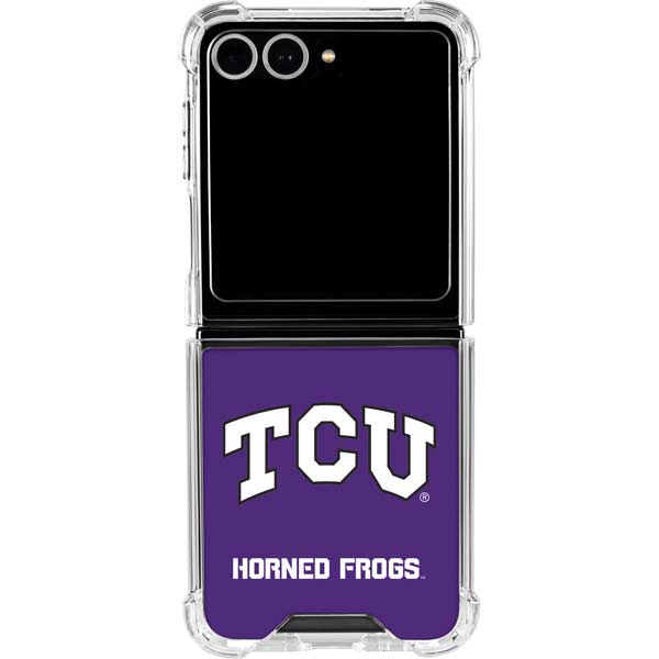 Texas Christian University TCU Horned Frogs Galaxy Z Flip7 Clear Case