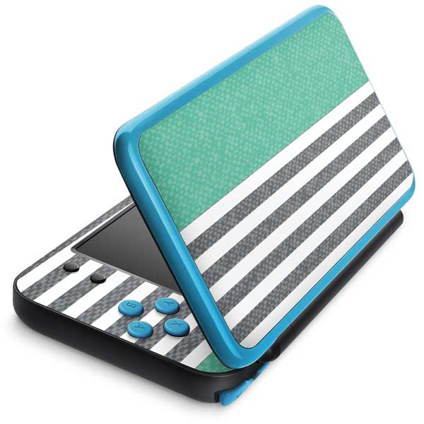 Teal and Grey Stripes Nintendo Skins