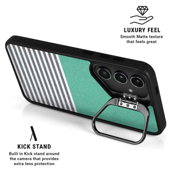Teal and Grey Stripes Galaxy S26 Ultra Kickstand Case
