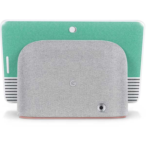 Teal and Grey Stripes Google Home Hub Skin
