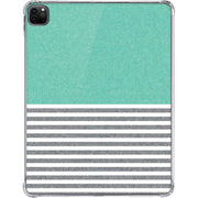 Teal and Grey Stripes iPad Pro 11in (2024) Clear Case