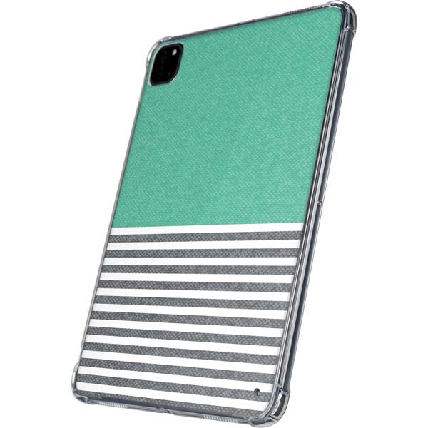 Teal and Grey Stripes iPad Pro 11in (2024) Clear Case