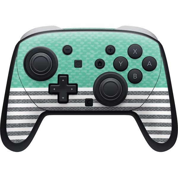 Teal and Grey Stripes Nintendo Skins