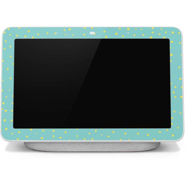 Teal and Yellow Polka Dots Google Home Hub Skin