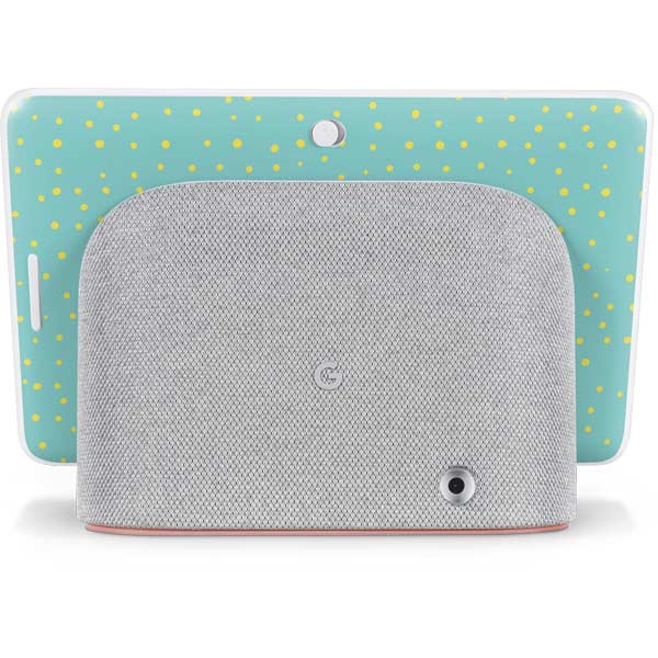 Teal and Yellow Polka Dots Google Home Hub Skin