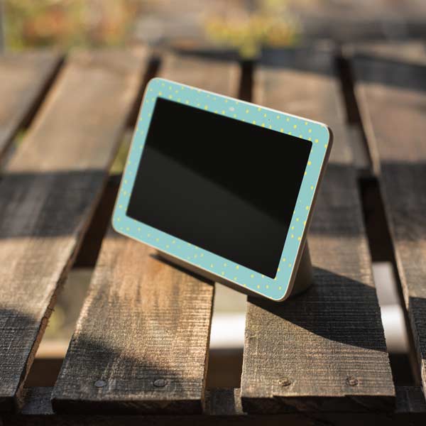 Teal and Yellow Polka Dots Google Home Hub Skin