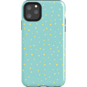 Teal and Yellow Polka Dots iPhone Cases