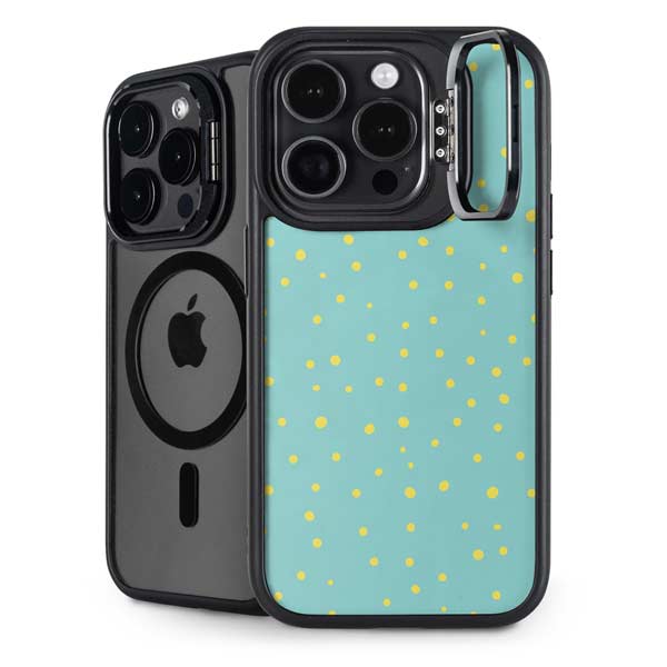Teal and Yellow Polka Dots iPhone Cases