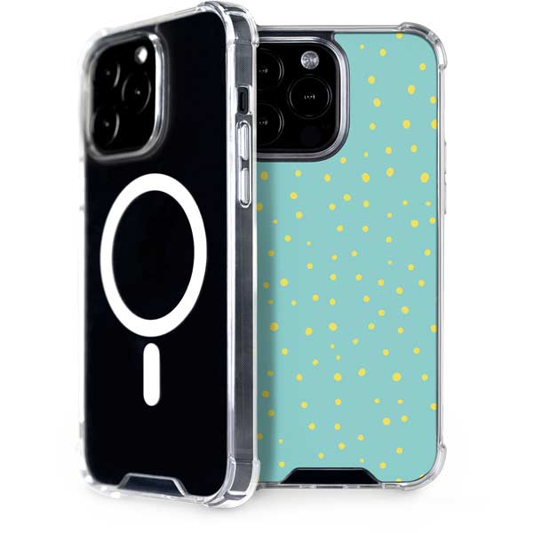 Teal and Yellow Polka Dots iPhone Cases