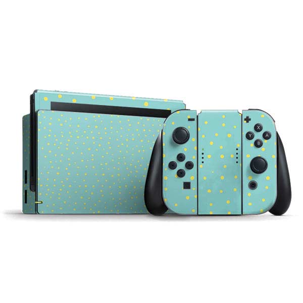 Teal and Yellow Polka Dots Nintendo Skins