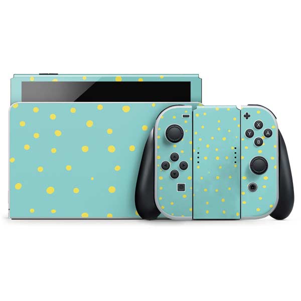 Teal and Yellow Polka Dots Nintendo Skins