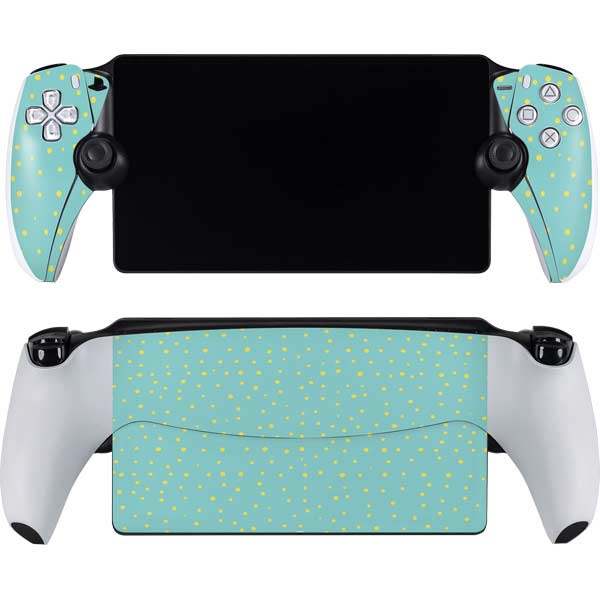 Teal and Yellow Polka Dots PlayStation PS5 Skins