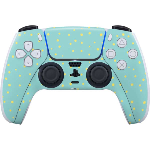 Teal and Yellow Polka Dots PlayStation PS5 Skins
