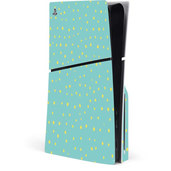 Teal and Yellow Polka Dots PlayStation PS5 Skins