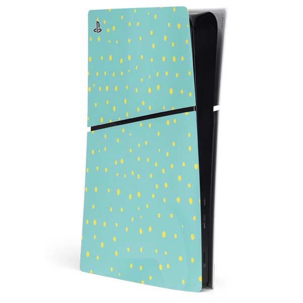 Teal and Yellow Polka Dots PlayStation PS5 Skins