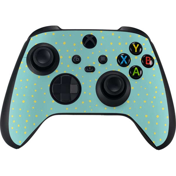 Teal and Yellow Polka Dots Xbox Series X Skins