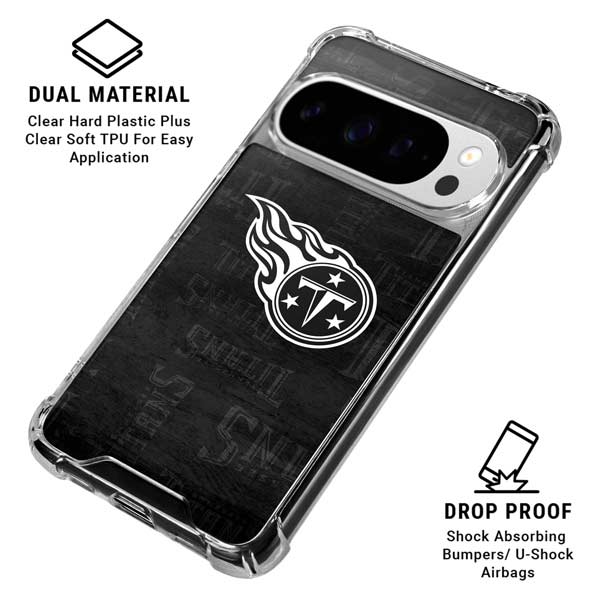 NFL Tennessee Titans Black & White Google Pixel 10 Pro XL Clear Case