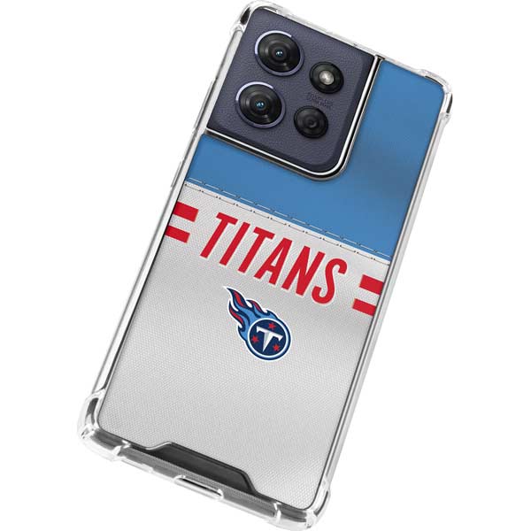 NFL Tennessee Titans White Striped Moto G 5G (2025) Clear Case