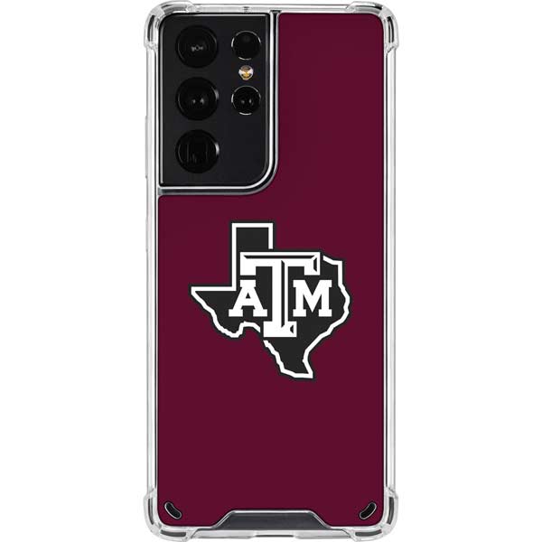 Texas A&M University Black Logo Galaxy S21 Ultra 5G Clear Case