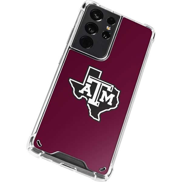 Texas A&M University Black Logo Galaxy S21 Ultra 5G Clear Case