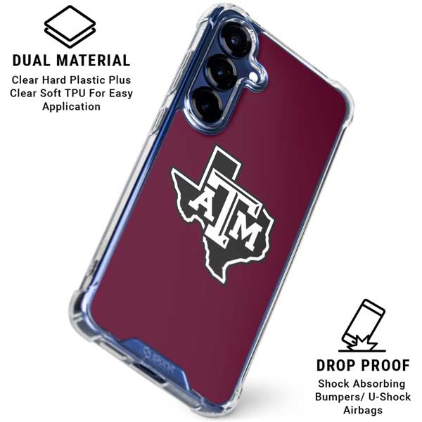 Texas A&M University Black Logo Galaxy S25 Plus Clear Case