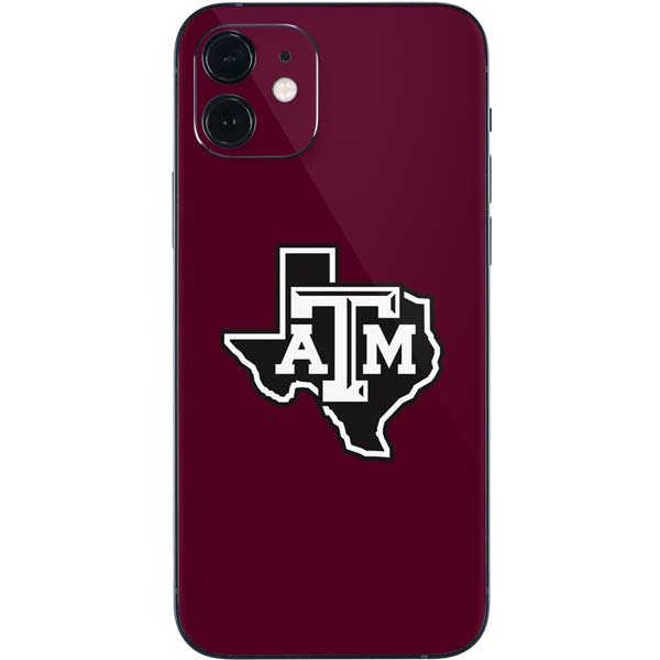 Texas A&M University Black Logo iPhone 12 Skin