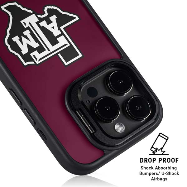 Texas A&M University Black Logo iPhone 14 Pro Kickstand Case