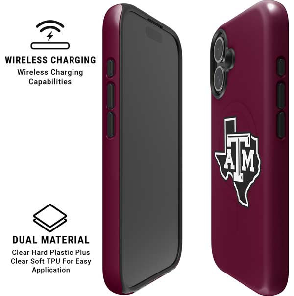 Texas A&M University Black Logo iPhone 16 Magsafe Impact Case