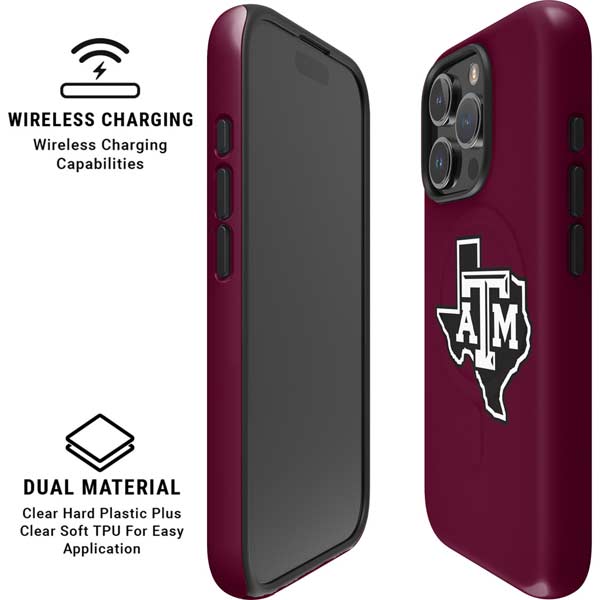 Texas A&M University Black Logo iPhone 16 Pro Max Magsafe Impact Case