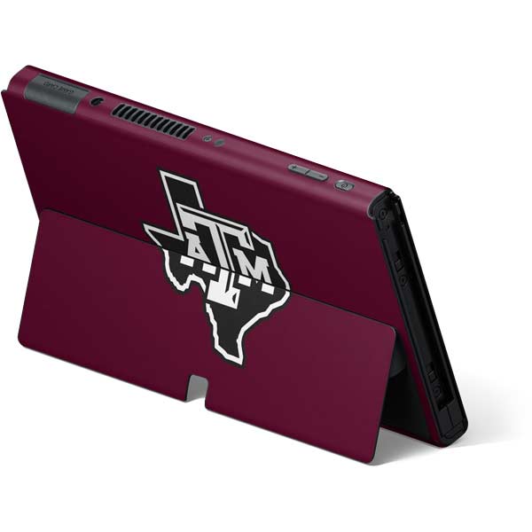Texas A&M University Black Logo Nintendo Switch OLED (2021) Skin