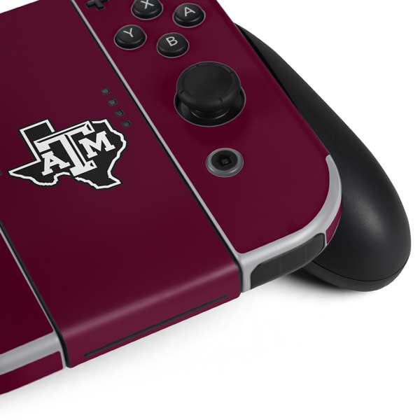 Texas A&M University Black Logo Nintendo Switch OLED (2021) Skin