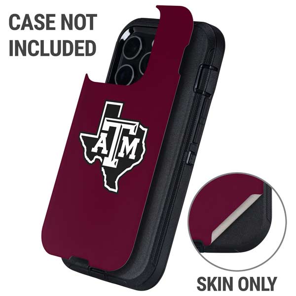 Texas A&M University Black Logo Otterbox Defender iPhone Skin