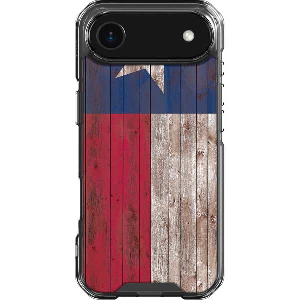 Texas Flag Dark Wood iPhone 17 Air Clear Case