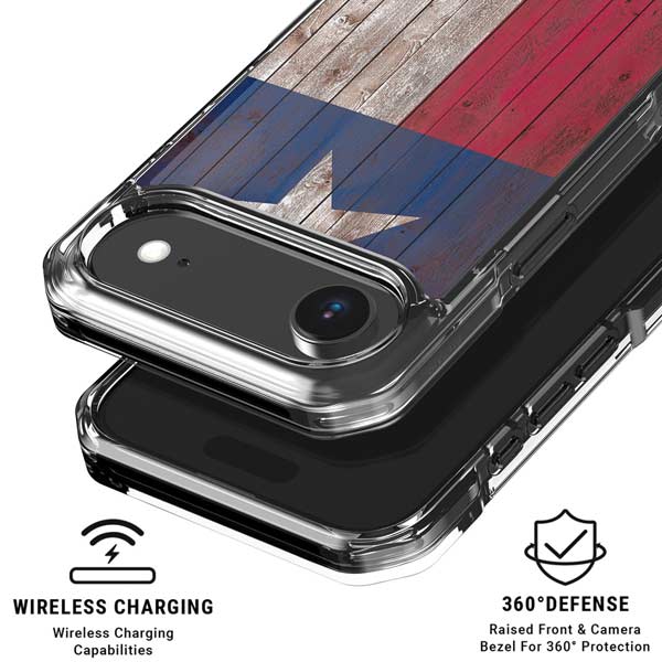 Texas Flag Dark Wood iPhone 17 Air Clear Case