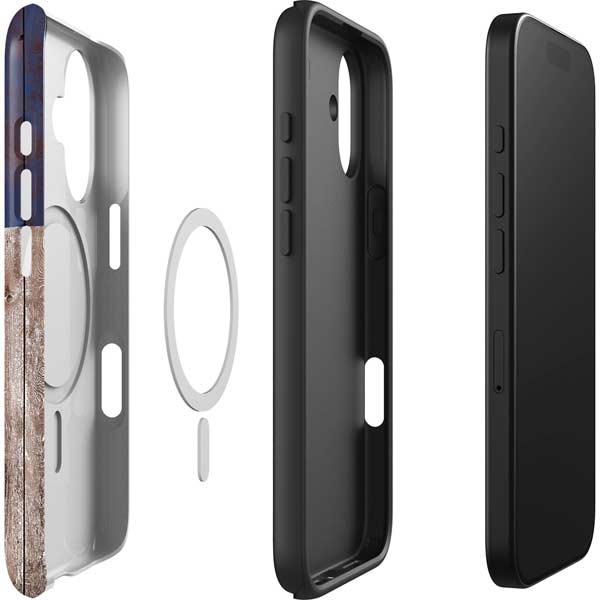 Texas Flag Dark Wood iPhone 17 Magsafe Impact Case
