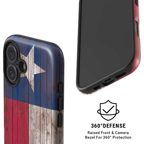 Texas Flag Dark Wood iPhone 17 Magsafe Impact Case