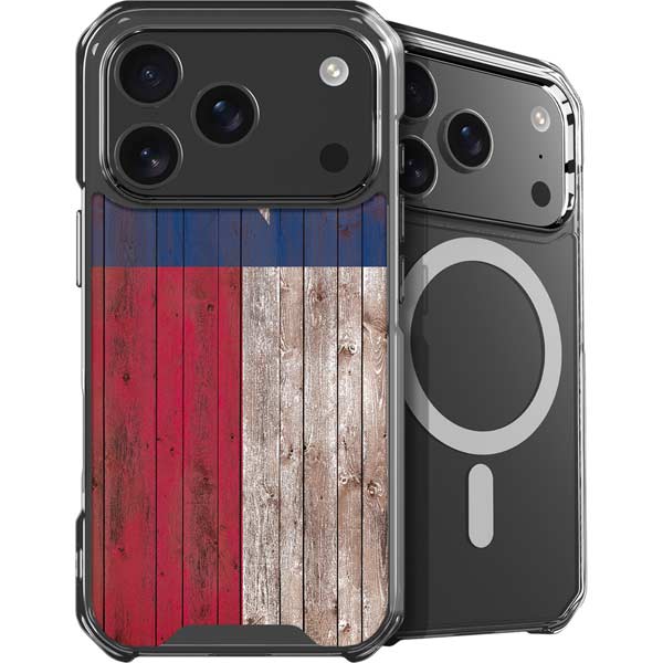 Texas Flag Dark Wood iPhone 17 Pro Max MagSafe Case