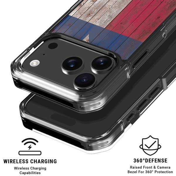 Texas Flag Dark Wood iPhone 17 Pro Max MagSafe Case
