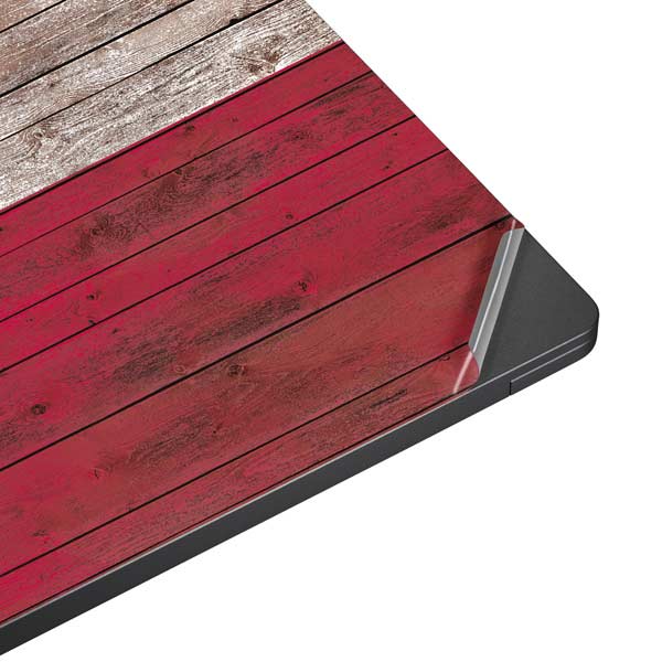 Texas Flag Dark Wood Surface Laptop 7 15in Skin