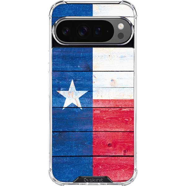 Texas Flag Light Wood Google Pixel 10 Pro XL Clear Case