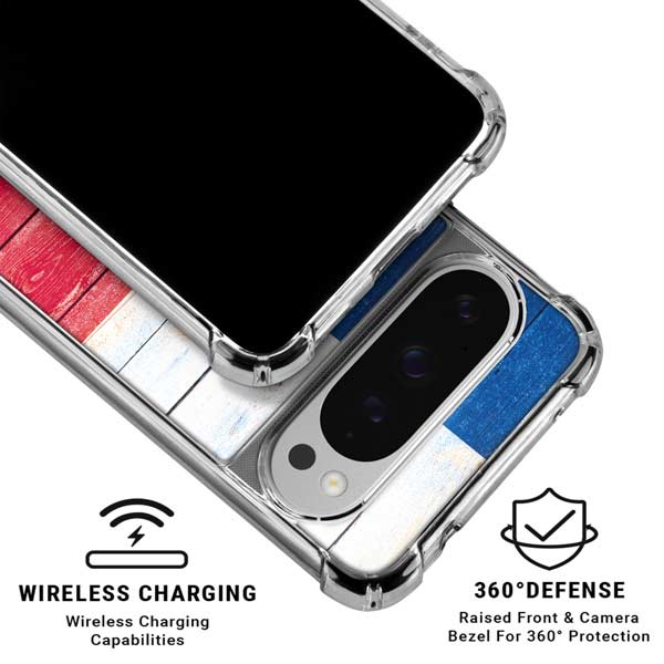 Texas Flag Light Wood Google Pixel 10 Pro XL Clear Case