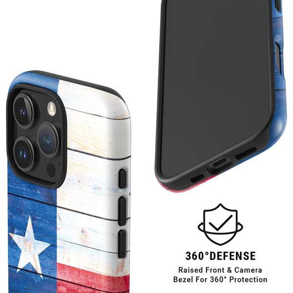 Texas Flag Light Wood iPhone 16 Pro Max Magsafe Impact Case