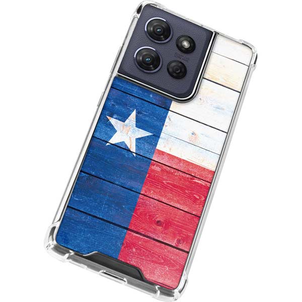 Texas Flag Light Wood Moto G 5G (2025) Clear Case
