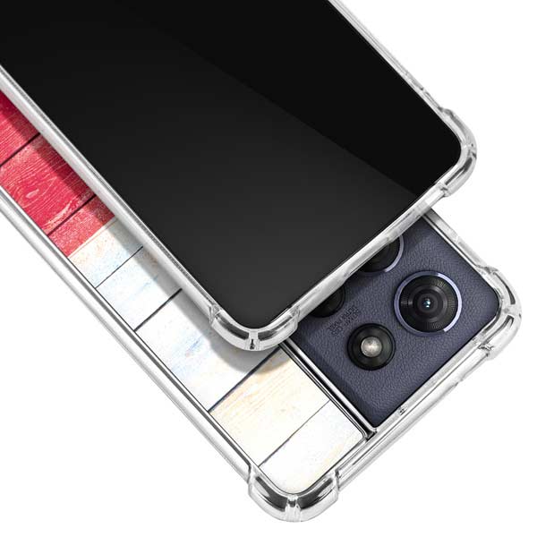 Texas Flag Light Wood Moto G 5G (2025) Clear Case