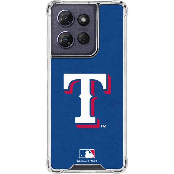 MLB Texas Rangers - Solid Distressed Moto G 5G (2025) Clear Case