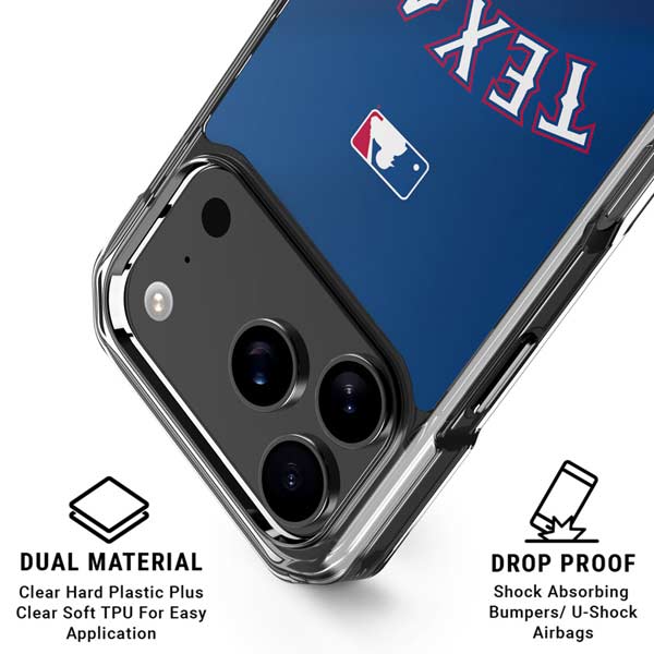 MLB Texas Rangers Alternate/Away Jersey iPhone 17 Pro Clear Case