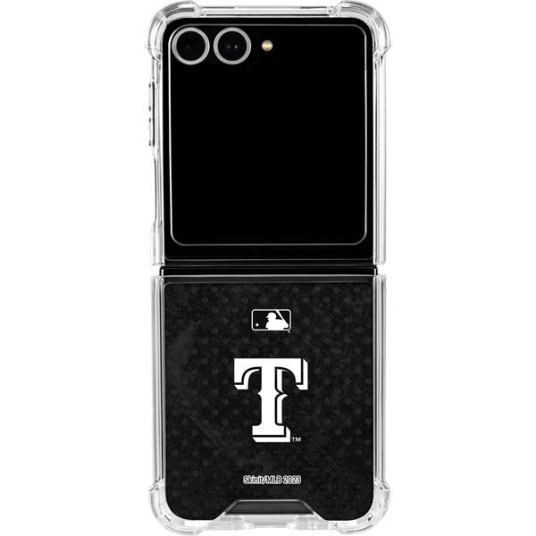 MLB Texas Rangers Jays Dark Wash Galaxy Z Flip7 Clear Case