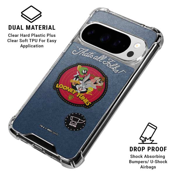 Looney Tunes Thats All Folks Patch Google Pixel 10 Pro XL Clear Case