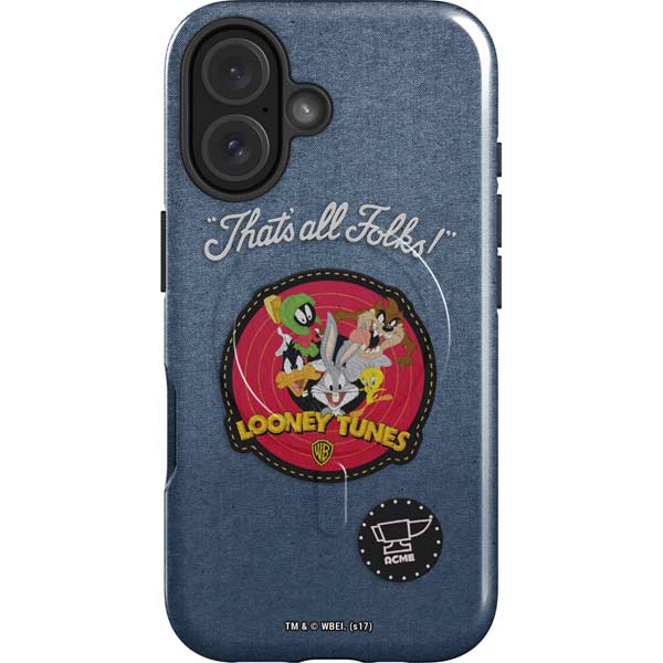 Looney Tunes Thats All Folks Patch iPhone 16 Magsafe Impact Case
